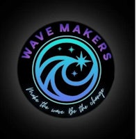 wave makers logo on a black background